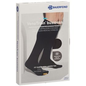 BAUERFEIND VenoTrain business bas noir - Bas de compression médicale - AD CCL2 Taille M  normal/long pied fermé