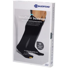 BAUERFEIND VenoTrain business bas noir - Bas de compression médicale - AD CCL2 Taille XL plus long/pied fermé