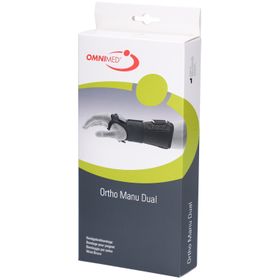 Omnimed Ortho Manu Dual Handgelenkorthese, verstellbare Stabilisierung – Größe L (> 19,0 cm) – Schwarz