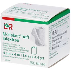 L&R Mollelast Haft Latexfree 4 cm x 4 m Kohäsive Fixierbinde