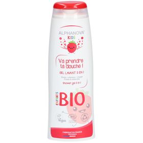 ALPHANOVA® Kids Gel Lavant bio 3 en 1 "Va prendre ta Douche" Fraise