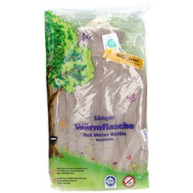 Sänger® Wärmflasche 2 l mit Strickbezug Zopf dunkelbeige