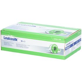 LEUKOSILK Fixierpflaster 5 m x 2,5 cm 12 Stück hautfreundlich weiß