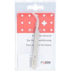 Rubis® Zeckenpinzette gebogen aus Edelstahl zur sicheren Zeckenentfernung