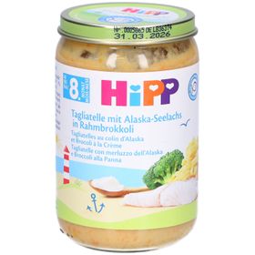Tagliatelle HiPP avec filet de colin d'Alaska et brocolis à la crème dès 10 mois