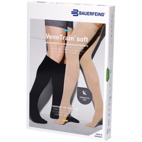 BAUERFEIND VenoTrain Soft bas noir - Bas de compression médicale - AD CCL2 Taille S normal/court pied fermé