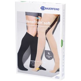BAUERFEIND VenoTrain Soft bas noir - Bas de compression médicale - AD CCL2 Taille S plus/court pied fermé