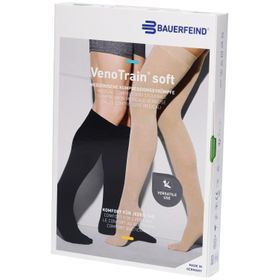 BAUERFEIND VenoTrain Soft bas noir - Bas de compression médicale - AD CCL2 Taille M plus/court pied fermé