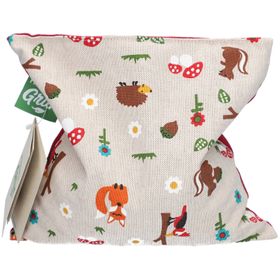 Himmelgrün® Coussin aux noyeaux de cerise pour enfants 20x20 cm - Design animaux de la forêt