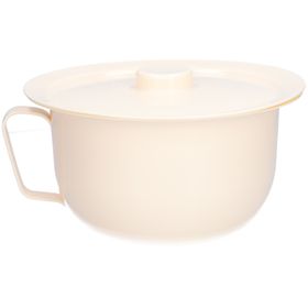 SUNDO Pot de chambre avec couvercle et poignée en plastique 13x22 cm ivoire