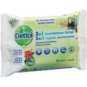 DETTOL 2 en 1 Lingettes désinfectantes