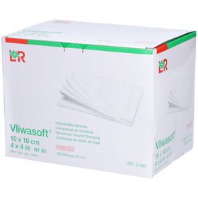 Vliwasoft® Vliesstoffkompresse 10 cm x 10 cm 4lagig steril