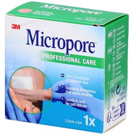 3M Micropore™ Mikroporöses Pflaster für empfindliche Haut 2,5 cm x 5 m