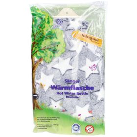Sänger Wärmflasche Naturkautschuk Plüsch 2L Sterne blau