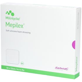 MÖLNLYCKE® Mepilex® Transfer Safetac - Drainierender Schaumstoffverband 10 x 12 cm