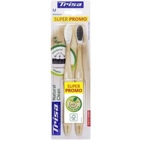 TRISA 2 Brosses à dents médium Natural Clean