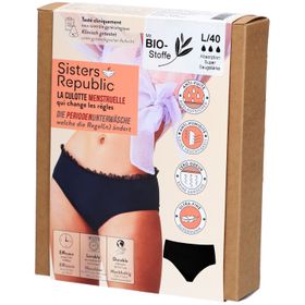 SISTERS REPUBLIC Menstruationshöschen Colette Größe L Schwarz Absorption Super