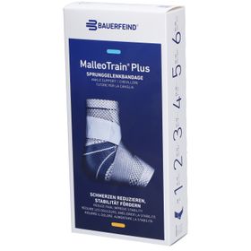 BAUERFEIND® Malleotrain® Plus Aktive Sprunggelenkbandage Gr. 2 links Titan