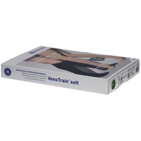 BAUERFEIND VenoTrain Soft bas crème - Bas de compression médicale - AG CCL2 Taille S normal/court pied ouvert avec micropicots