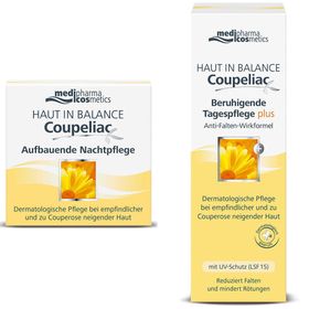 medipharma cosmetics Haut in Balance Coupeliac Soin jour apaisant + Soin de nuit réparateur