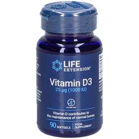 LIFE EXTENSION® Vitamine D3 25µg (1000 U.I.)