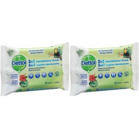 DETTOL 2 en 1 Lingettes désinfectantes