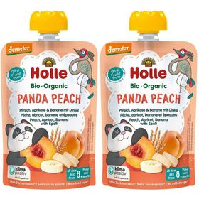 HOLLE Panda Peach - Gourde pêche, abricot, banane et épeautre