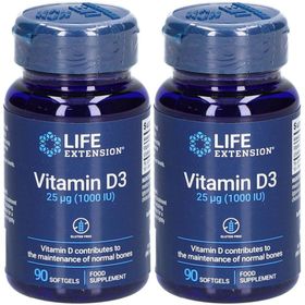 LIFE EXTENSION® Vitamines D3 25µg (1000 U.I.)