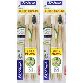 TRISA 2 Brosses à dents médium Natural Clean