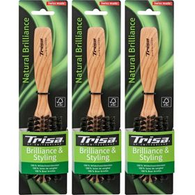 TRISA Natural Brillance Brosse à cheveux demi-ronde