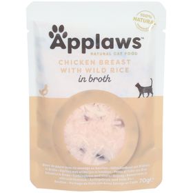 APPLAWS Nourriture humide pour chats avec poitrine de poulet et riz sauvage