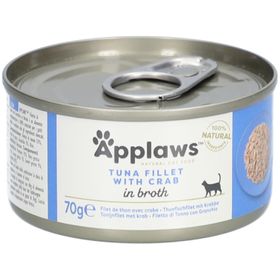 APPLAWS Nourriture humide pour chats avec filet de thon et chair de crabe