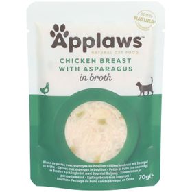 APPLAWS Nourriture humide pour chats avec poitrine de poulet et asperges