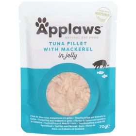 APPLAWS Nourriture humide pour chats Filet de thon avec maquereau en gelée