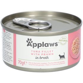 APPLAWS Nourriture humide pour chats avec filet de thon et crevette