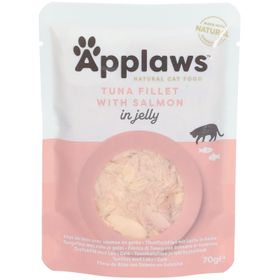 APPLAWS Nourriture humide pour chats Filet de thon avec saumon en gelée