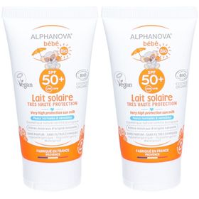 ALPHANOVA® Bébé Lait solaire très haute portection SPF50+ bio et végan