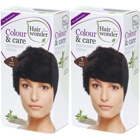 HENNA Hairwonder Colour & Care 3 dunkelbraun x2