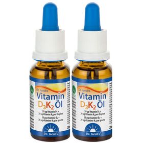 Dr. Jacob's Huile de vitamine D3K2 800 UI/20 µg D3+K2 640 gouttes vegan