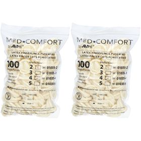 AMPRI® Doigtiers en latex taille 4 non poudrés roulés