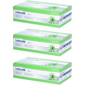 LEUKOSILK Fixierpflaster 5 m x 2,5 cm 12 Stück hautfreundlich weiß