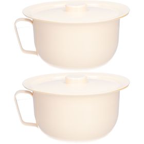 SUNDO Nachttopf mit Deckel und Griff aus Kunststoff 13x22 cm elfenbein