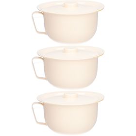 SUNDO Pot de chambre avec couvercle et poignée en plastique 13x22 cm ivoire