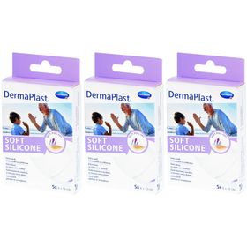 HARTMANN DermaPlast® Soft Silicone - Extra weiches Heftpflaster, schmerzfrei entfernbar - 6 x 10 cm