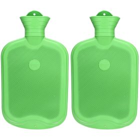 Saenger® Wärmflasche 2 l – Grün, einseitige Lamellen aus Naturgummi