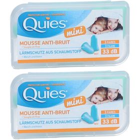 QUIES® Mini Boucchon d'oreilles Mousse Anti-Bruit 3 paires 33dB