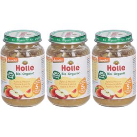 Holle Petit pot bébé Pomme et pêche bio - Dès 5 mois