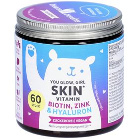 You Glow, Girl Skin Vitamin mit Biotin, Zink & Hyaluron, zuckerfrei 60er