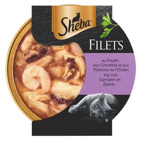 Sheba Filets - Huhn, Garnelen und Meeresfisch für Katzen