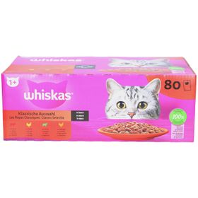 Whiskas Klassische Mahlzeiten - Auswahl an Mahlzeiten in Sauce für ausgewachsene Katzen 1+